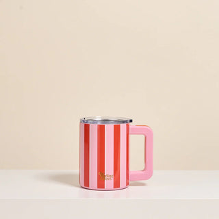 Sicily Stripes Pink 14 oz Insulated Mug - Boutique Bella BellaMug