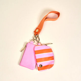 Sicily Stripes Pink Dynamic Duo Pouch Wristlet - Boutique Bella BellaWristlet