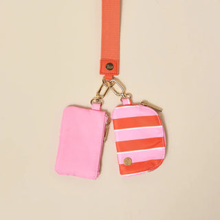 Sicily Stripes Pink Dynamic Duo Pouch Wristlet - Boutique Bella BellaWristlet