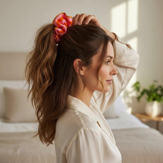 Sicily Stripes Pink Ruffle Up Scrunchie - Boutique Bella Bellahair scrunchie