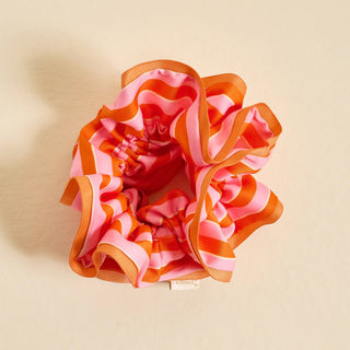 Sicily Stripes Pink Ruffle Up Scrunchie - Boutique Bella Bellahair scrunchie