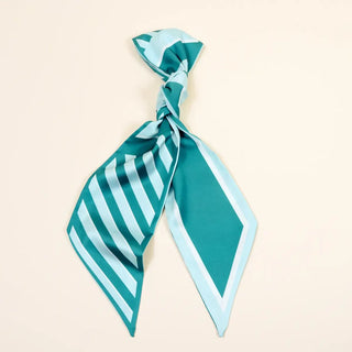 Sicily Stripes Teal Twirl & Tie Scarf - Boutique Bella BellaHair Accessories