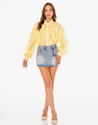 Side Hustle Denim Skort - Boutique Bella BellaSkirt