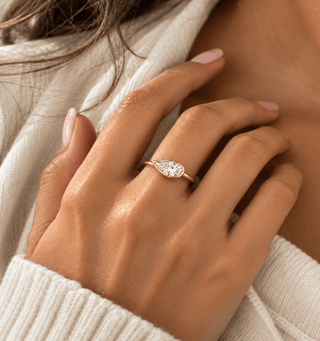 Sideways Pear Cut Bezel Ring - Boutique Bella BellaRing
