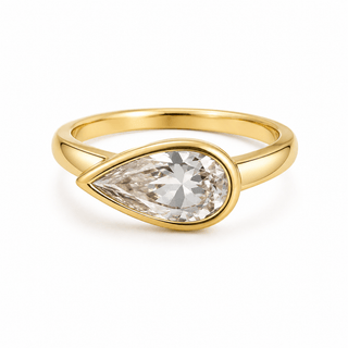 Sideways Pear Cut Bezel Ring - Boutique Bella BellaRing