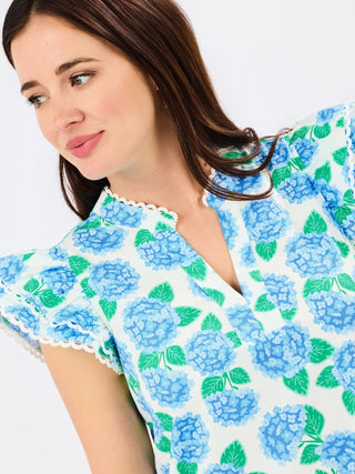 Sierra Dress Summerfair Blue - Boutique Bella BellaDress
