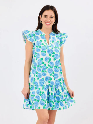 Sierra Dress Summerfair Blue - Boutique Bella BellaDress