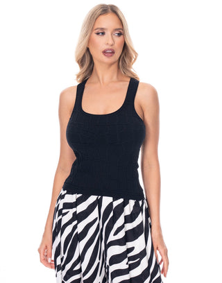 Silly String Tank - Black - Boutique Bella BellaTop