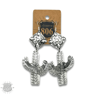 Silver cactus earring - LC - Boutique Bella BellaEarrings