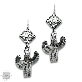 Silver cactus earring - LC - Boutique Bella BellaEarrings