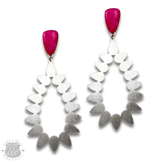 Silver cutwork teardrop earring - LC - Boutique Bella BellaEarrings