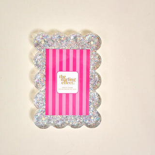 Silver Glitter Rectangle Scalloped Acrylic Picture Frame - Boutique Bella BellaFrame