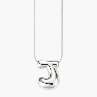 Silver Glow Bubble Letter Initial Necklace - Boutique Bella BellaMonogram Necklace