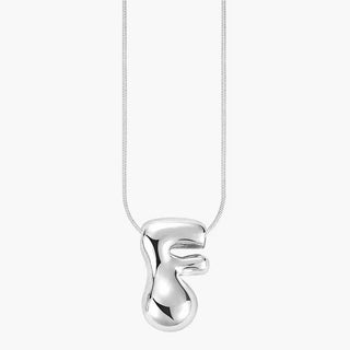 Silver Glow Bubble Letter Initial Necklace - Boutique Bella BellaMonogram Necklace