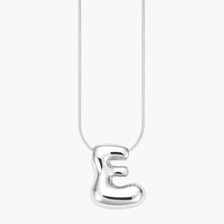 Silver Glow Bubble Letter Initial Necklace - Boutique Bella BellaMonogram Necklace
