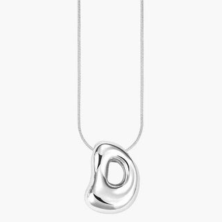 Silver Glow Bubble Letter Initial Necklace - Boutique Bella BellaMonogram Necklace