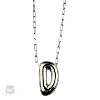 Silver letter pendant on necklace, initial monogram - Boutique Bella BellaNecklaces