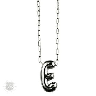 Silver letter pendant on necklace, initial monogram - Boutique Bella BellaNecklaces