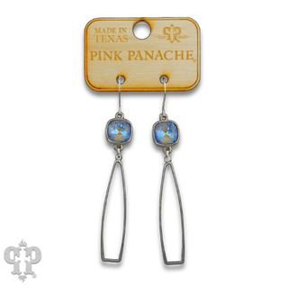 Silver oar shape earring with Austrian crystal - Boutique Bella BellaEarrings