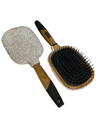 SILVER RHINESTONES SQUARE HAIR BRUSH - Boutique Bella BellaHairbrush