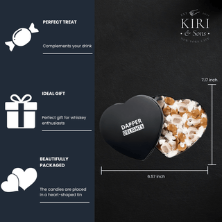 Single Malt Scotch Whiskey Caramel Heart Tin Small Batch High Quality Salted Caramels Gift Gifted In - Boutique Bella Bella