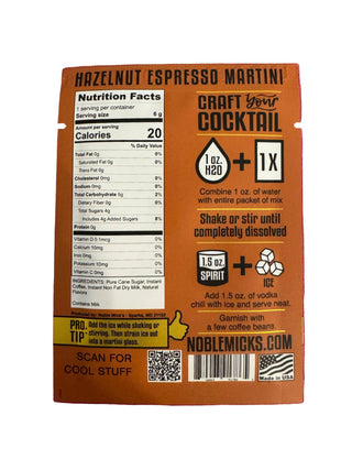 Single Serve Espresso Martini Mixer - Hazelnut - Boutique Bella BellaBeverage