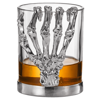 Skeleton Whiskey Glass Tumbler Single 10OZ Halloween Skeleton Glasses 4 3 H Goth Gifts Skeleton Gift - Boutique Bella BellaGlassware