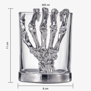 Skeleton Whiskey Glass Tumbler Single 10OZ Halloween Skeleton Glasses 4 3 H Goth Gifts Skeleton Gift - Boutique Bella BellaGlassware