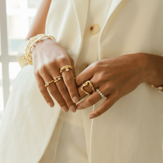 Skylar Bezel Beaded Ring - Boutique Bella BellaRing