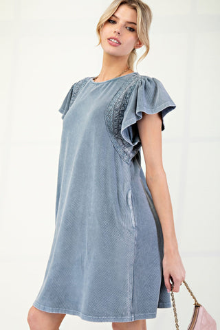 Slate Fade Denim Dress - Boutique Bella BellaDress