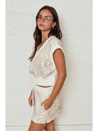 Sleeveless V - Neck Lounge Skirt Set - Boutique Bella BellaSets