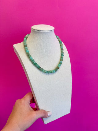 Small Bead Solid Necklace - Green/Blue - Boutique Bella BellaNecklaces