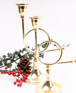 Small French Horn Candlestick - Boutique Bella BellaCandlesticks