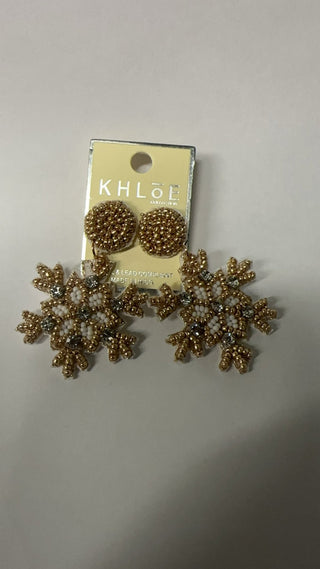 Small Gold Snowflake Earrings - Boutique Bella BellaChristmas Earrings