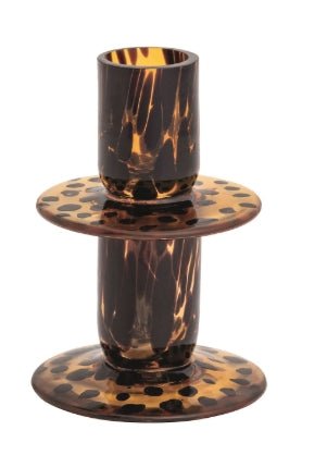 Small Tortoise Glass Candlestick - Boutique Bella BellaCandle stick