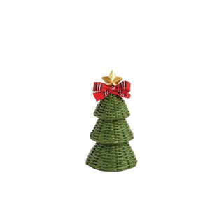 Small Wicker Resin Tree Sitter - Boutique Bella BellaChristmas Tree