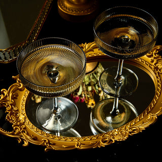 Ribbed Coupe Cocktail Glasses 8 Oz Set Of 2 Classic Manhattan Glasses For Cocktails Libbey Champagne