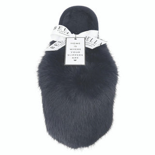 Snowball Plush Slippers - Navy - Boutique Bella BellaHouse Slippers