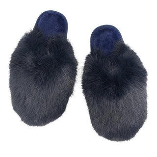 Snowball Plush Slippers - Navy - Boutique Bella BellaHouse Slippers
