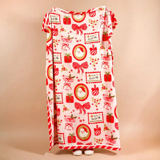 Snuggle Up Plush Blanket-Mistletoe Magic - Boutique Bella BellaChristmas Blanket