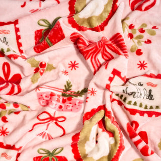 Snuggle Up Plush Blanket-Mistletoe Magic - Boutique Bella BellaChristmas Blanket