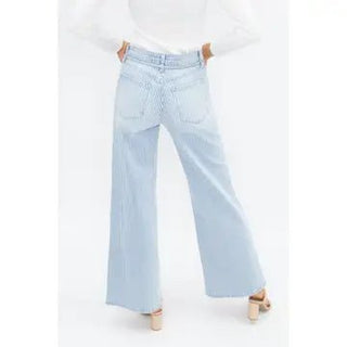 So Striped Tie Waist Jeans - Boutique Bella Bellajeans