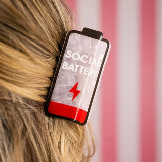 Social Battery - Acetate Hair Claw Clip - Boutique Bella BellaClaw Clip