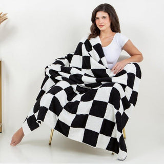 Soft Checkered Print Blanket - Boutique Bella BellaBlanket