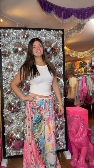 Solar Bloom Satin Pants - Boutique Bella BellaBottoms