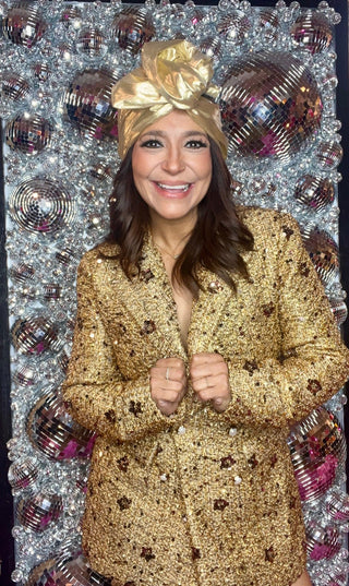 Solid Gold Glam Sequin Blazer - Boutique Bella BellaJacket