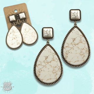Solid stone teardrop earring, last call - Boutique Bella BellaEarrings