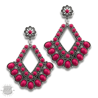 Southwest diamond shape stone earring - LC - Boutique Bella BellaEarrings
