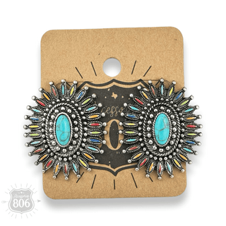 Southwest oval post earring - LC - Boutique Bella BellaEarrings