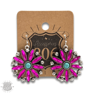 Southwest rhinestone flower earring - Boutique Bella BellaEarrings